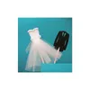 Party Decoration Lovebirds Cake Topper Elegant Bride Tuxedo Groom Dress Set For Anniversary Valentines Day - Black White Dro Dhvng