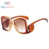 12% de descuento al por mayor de gafas de sol 023 Nueva montura grande para mujer Personalidad Gafas de sol de verano Moda