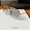 Hommes Femmes DITA Lunettes de soleil DTS141 A 06 Double Stitch Real Gold Plating Cadre Ovale Business Style Top Qualité Ultra Léger Alliage Boîte D'origine VOID