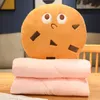 Plush Pillows Cushions 2 in 1Real life Biscuit Shape Soft Creative Blanket Pillow Chair Car Seat Pad Decorative Cookie Tatami Back Cushion Sofa H 230628