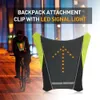 Camisetas de ciclismo Tops LED Chaleco de ciclismo inalámbrico 20L MTB Bolsa de bicicleta Seguridad LED Luz de señal de giro Chaleco de bicicleta Chalecos de advertencia reflectantes con Remo 230712