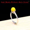 Cluster Rings 925 Sterling Silver Women Wedding Ring 4-5mm rund pärla eller Pearl Semi-montering Partihandel fin smycken