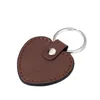 Leather Keychains DIY Blank Round Heart Keychain Car Keyring Key Chain