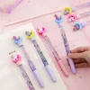 Pens 40 PC/Lot Unicorn Sıvı Quicksans ve Jel Pullar İmza Kalem Escolar Papelaria Okul Ofisi Tedarik Tedarik Tanıtım Hediyesi