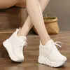 Stövlar Nya 2023 Autumn Women Breattable Platform Casual Shoes Women Höjd ökade vulkaniserade skor 10 cm tjock sole Zapatos Mujer