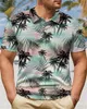 Polo masculino verão polo havaiano tshirt tropical camisas tops florais camisa casual utton chemise solto férias praia 230627