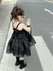 Girl Dresses 2023 Summer Kids Clothing Korean Style Suspender Fluffy Gauze Skirt Fashion Princess BoutiqueClothing