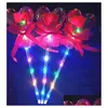 Party Decoration Glowy Rose LED Wands - Decor with Bobo Ball Stick Valentines Day Atmosphere Red Flowers Drop Delivery Home Dhut6