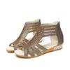 Lage sandalen vrouwen hiel Romeinse wig Comemore zomer leer gladiator schoenen vrouw bling open teen sandaal zapatos de mujer sandale e e 520021562 e 959643 e