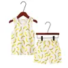 Clothing Sets Girls Pajamas Cotton Child Toddler Summer Sleeveless Baby Nightwear Pyjamas Kids Rabbit Cartoon Homewear Clothes 230627