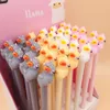 Długie 36pcs/paczka 0,5 mm czarny atrament urocza kreskówka Alpaca llama kreatywny styl żel Pen Pen Balball Sign Pen Pen Students Studia