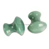 Massagem Stones Rocks Mas Natural Rose Quartz Green Aventurine Mushroom Shape Gua Sha Guasha Scra Tool Board For Spa Relaxing Drop Dh8Sg