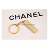 Key Rings The Gold Brick Shaped Chain Pure 9999 Purity Ring Simation Of Creative Small Gift Drop Delivery Jewelry Dhmlm