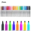 علامات 12/24 PCS تعيين Sanford Sharpie Marker Marker Markers Colored Pen PEN الدائم علامات Pen Pen Stationery 1mm Nib