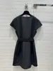 Streetstyle-jurken Ontwerper Milan Runway-jurk 2023 Nieuwe herfst Korte mouw O-hals Modemerk Hetzelfde LQ7I
