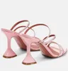 2023S/S Luxury Amina Muaddi Naima Sandals Scarpe da donna Cristalli abbelliti con cinturino martini Tacco da festa per feste Wedding Lady Sandalias EU35-42, con scatola