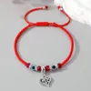 Модный дизайн, старинный браслет с подвеской в виде животных, регулируемые браслеты из красной веревки для влюбленных, подарок