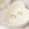 Boucles d'oreilles ESSFF Simulation perle couleur or pour les femmes prévenir les Allergies strass cristal boucles d'oreilles bijoux de mode 2023