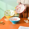 Bols 8 pouces bol de Ramen en céramique de style japonais soupe de dessin animé domestique nouilles instantanées salade de fruits vaisselle mignonne pour enfants