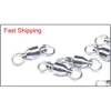 Acessórios de pesca Single Melt Ring Swivel High Speed Ball Bearing Metal Steel Fishings Tackle Hairclippers2011 Drop Deli Dhn1L