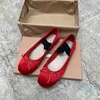 Designer schoenen Zomer Wandelen Casual Schoen Vrouwen rood Ballet Vetten echte zijden schoenen Merk klassieke wandelen flats muilezels comfortabele Luxe jurk Loafers