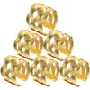 Table Cloth 6 Pcs Metal Woven Napkin Rings El Buckle Adornment Decor Home Round Dining Room Fine