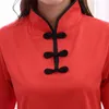 Женская пижама красный женский атласный свободный пижамный комплект ночное белье китайский традиционный пижамный костюм на пуговицах 2 шт. рубашка весна M-XXL