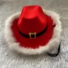 Party Hats Cowboy Cowboy Cowgirl Santa Claus Hats Luminous Christma Party LED Świezające Boże Narodzenie Hats Prezenty dla mężczyzn kobiety 230627