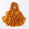 Scarves Fashion Chiffon Scarf With Beading Muslim Women Hijab Solid Color Islam Headscarf Wraps Shawl Headband 175 70Cm