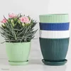 Planters Pots Home Garden Pots with Tray Planters Flower Plant Pots Multi Color Flower Seedling Pots with Tray for Outdoor Indoor
