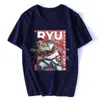 Мужские футболки Vintage Ryu Street Fighters Мужская рубашка с круглым вырезом Хлопковая футболка с коротким рукавом Взрослые топы Негабаритные
