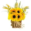 Decoratieve Bloemen Zonnebloem Kransen Voor Voordeur Herfst Krans Boerderij Herfst Home Decor Manden Thanksgiving Halloween Decoratie