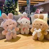 Muñecos de peluche Kawaii Dibujos animados Colores del caramelo Oso Conejo Muñeca Llavero Bolso lindo de las señoras Llavero del coche para hombre Bolsas de estudiantes Colgante de equipaje 230628