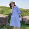 Sukienki macierzyńskie sukienki macierzyńskie Bawełniane ubrania letnie dla kobiet w ciąży swobodny obroń