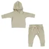 2023 Maglione con cappuccio casual 2023 Abbigliamento per bambini in spugna stile autunnale Baby Sports Set in due pezzi per bambini Set per ragazzi