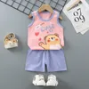 baby Wholesale Summer Baby Clothing Sets Childrens Vest Suit Cotton Boy Sleeveless Vest With Pants Kids Clothing Sets