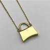 Necklace Retro Gold Silver Color Handbag Charm Pendant Necklace Chain Designer Letter Earring for Women Jewelry Sets Party wedding lovers g