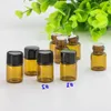 Großhandel 1 ml braunes Fläschchen Mini leerer Behälter Röhrenglasflasche 1 CC für ätherisches Öl 3600 Stück Lot Exdjb