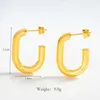 INS Trendy Piercing large trendy 18K Gold Asymmetrical Painted U Shape Chunky Dangle Gold Earrings For Women