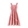 Girl's Dresses spring Summer Kids girls flounce chiffon Fold Dresses Formal Princess Children braces skirt 4 5 6 7 8 10 11 12 13 Years 230628