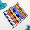 Pens 100Pcs/lot 11 Color Black Gold White Blue Roller Metal Ballpoint Pen 0.7mm 2in1 Fiber Point Stylus Gift Can Custom Your