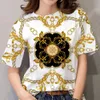 T-shirt Femme Été T-shirts Manches Courtes 3D Tops Chemises De Luxe Baroque Designer Vêtements Femme Tee Casual O Cou Surdimensionné 230628