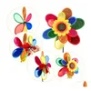 Decorazioni da giardino Arcobaleno Girandole Girasole Whirligig Wind Spinner Mulino a vento Giocattoli per cortile Prato Art Decor Baby Kids Toy Drop Deliv Dheja