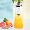 Bouilloire en verre épaissi résistant à la chaleur de 1 / 1,5 L avec couvercle en acier inoxydable carafe bouteille d'eau pour barre de cuisine de jus d'eau chaude / froide L230620