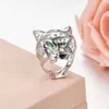 Designer Charm GTM.S925 Sterling Silver Carter Vegetarian Big Leopard Head Ring mångsidig och överdriven i feminin temperamentpersonlighet