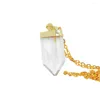 Naszyjniki wiszące przezroczysty kwarc biżuteria kryształowy naszyjnik dla kobiet złote łańcuchy 2023 Tarcza Posiłek Kryształy Klejnot Gem Charms Party Prezent