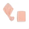 Shower Caps Softdry Microfiber Hair Drying Cap - Twist Dry Towel Turban For Bonnet Style Fast Absorbent Pink. Drop Delivery Home Gar Dhxaz