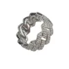 Maßgeschneiderter 2-reihiger Hiphop-Ring aus S925-Silber mit Iced Out-Moissanit-Diamant für Herren, kubanische Ringe
