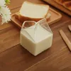 Water Bottles Factory Direct Sale Square Milk Glass Box Mug Cup Carton Style Creative Mini Creamer Jug