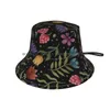 Berets Summer Night Garden Beanies Knit Hat Traditionalmedia Handpainted Gouache Flower Floral Blossom Bloom Plants Botanic